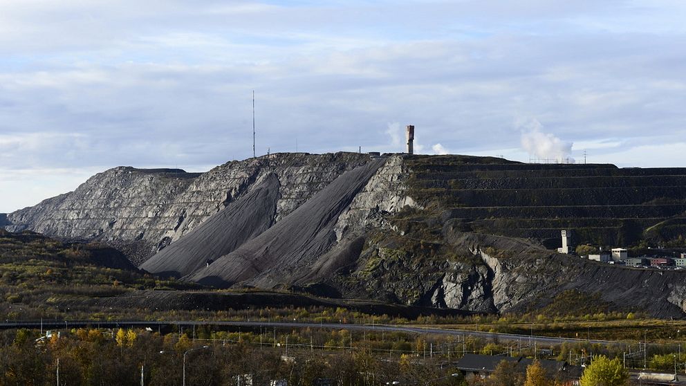 Vy mot LKAB:s gruva i Kiruna.