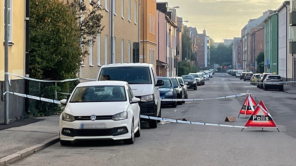 avspärrning utanför bostadshus