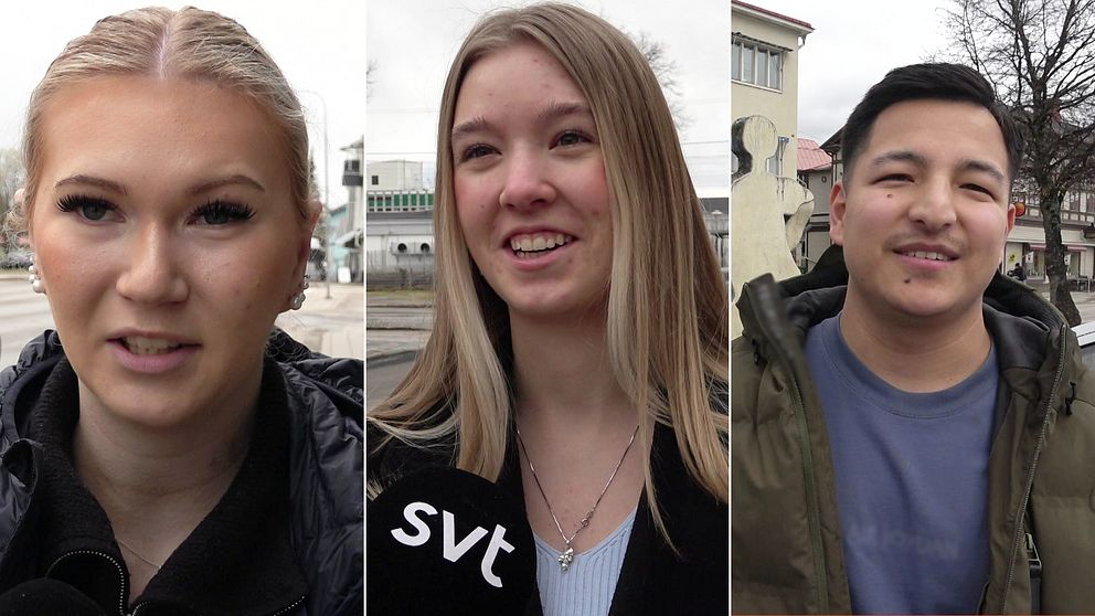 tre unga personer i Ljusdal intervjuas av SVT
