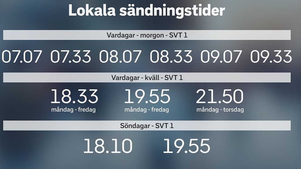 Aktuella sändningstider.