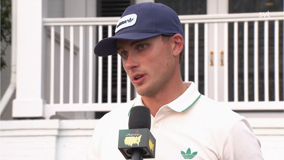 Ludvig Åberg i intervju efter första dagen på Masters