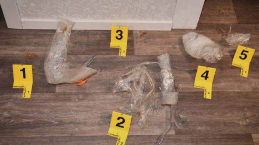 Bilder från en mordplats där polisens tekniska undersökning pågår.