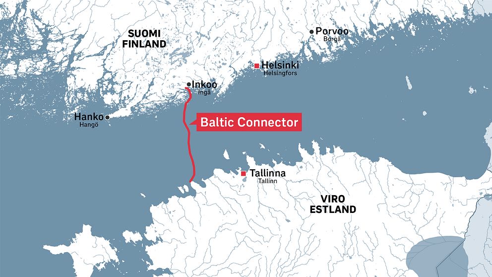 Karta över gasledningen Baltic Connector