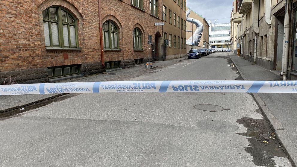 Polisband på Gamla gatan i Örebro