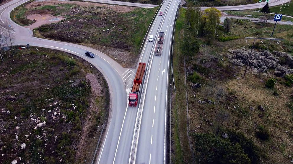 E18 mellan Köping och Västjädra, väster om Västerås.