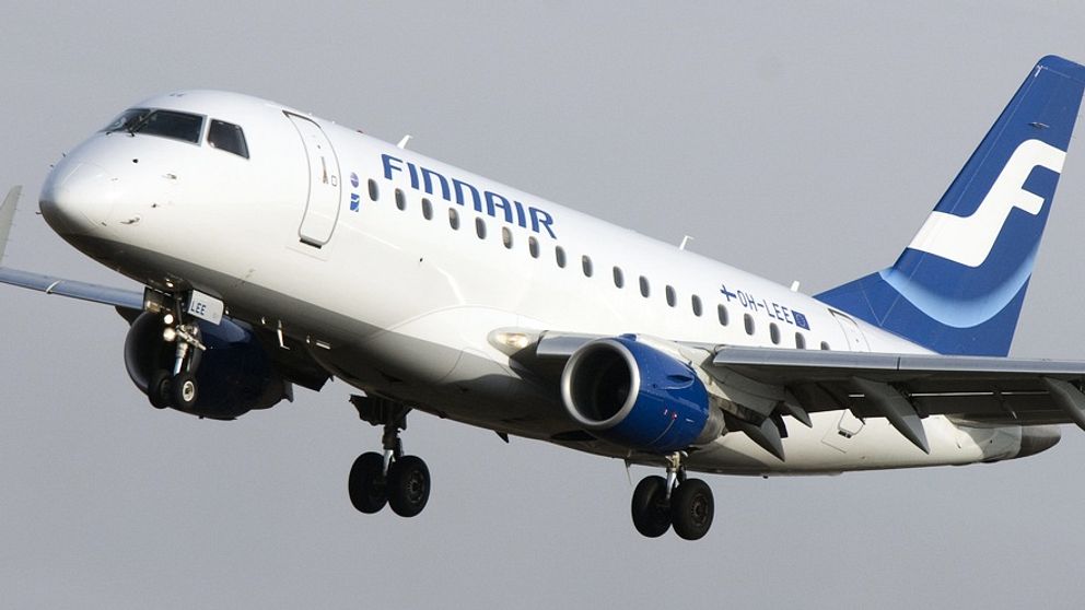 Ett Finnair-plan i luften.