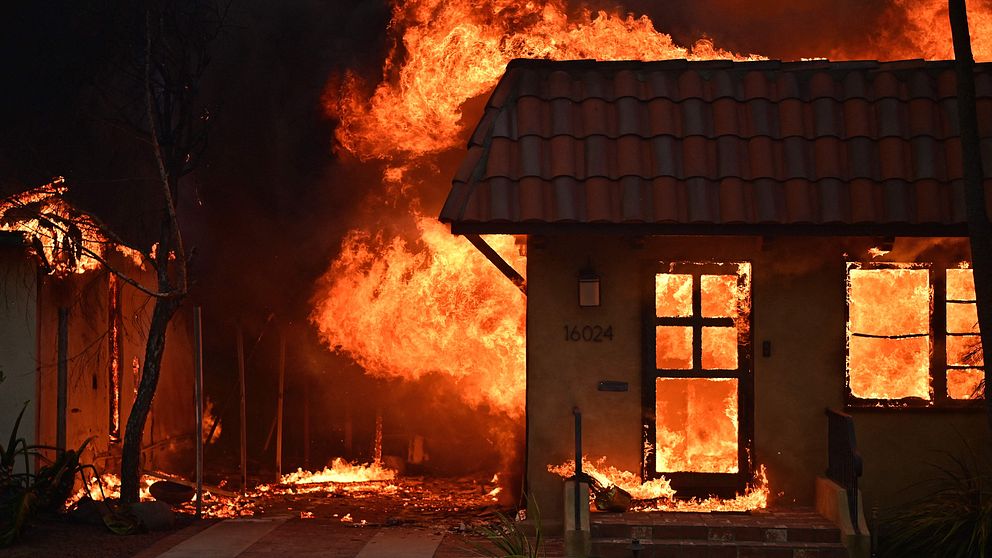 Nedbrunnet hus i Los Angeles