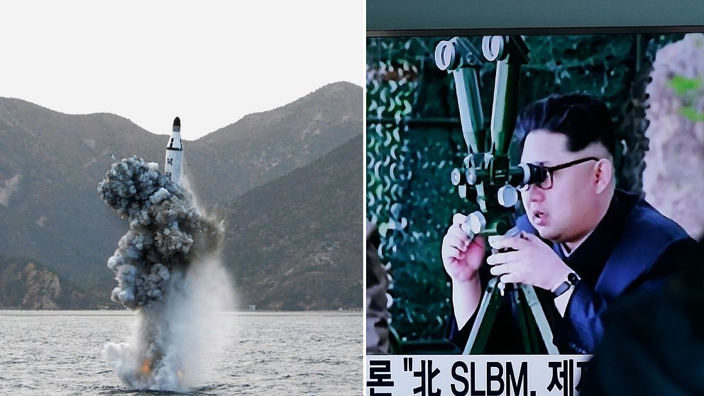 I april sköt Nordkorea också ut en missil från en Ubåt. Arkivbild.