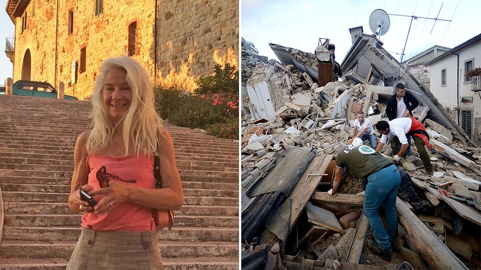 Caroline von Rosen, som bor i italienska Umbrien, väcktes av jordskalvet i natt.