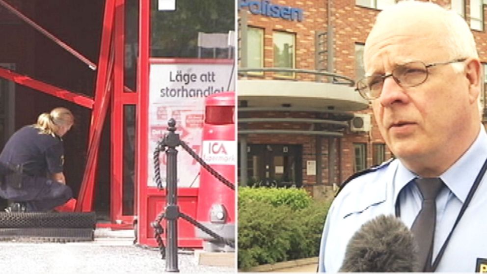 Rån av butik i Lindesberg, polis Stefan Wickberg i montage