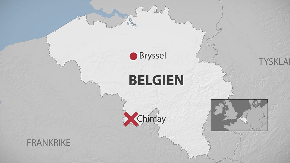 Karta över Chimay, Belgien