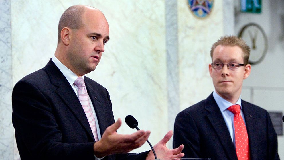 Fredrik Reinfeldt och Tobias Billström.