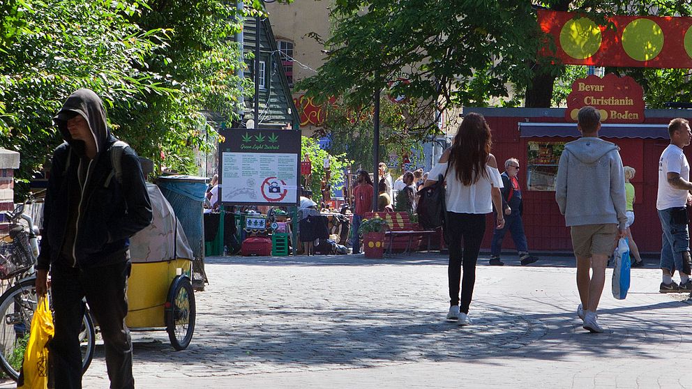 Ingången till Pusher Street på Christiania