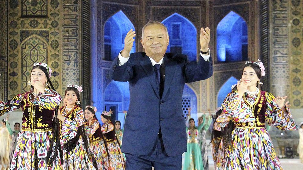 Islam Karimov vid en musikfestival 2015.