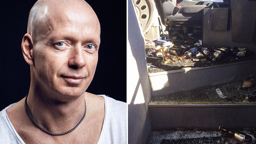 Ölburkar inne i en buss