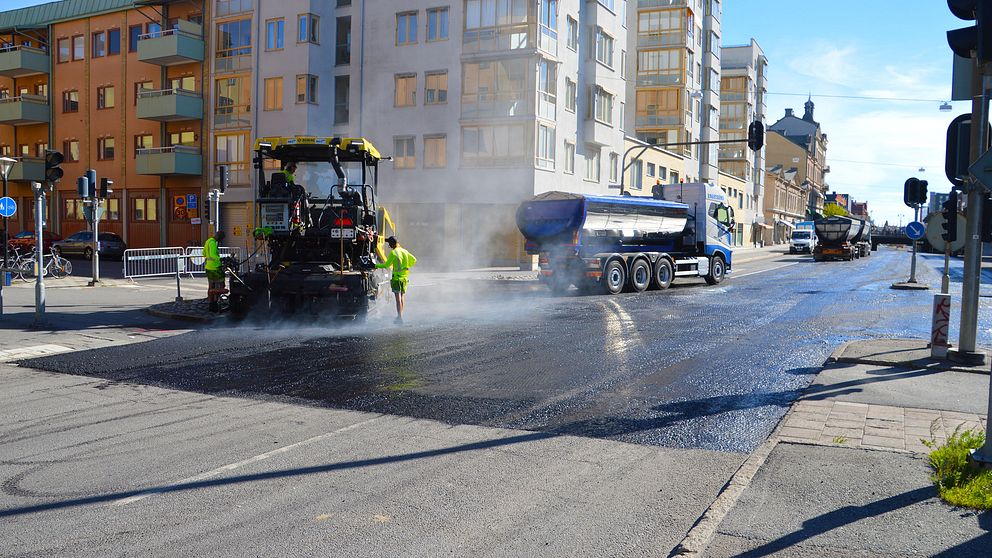 Asfaltering av Rudbecksgatan