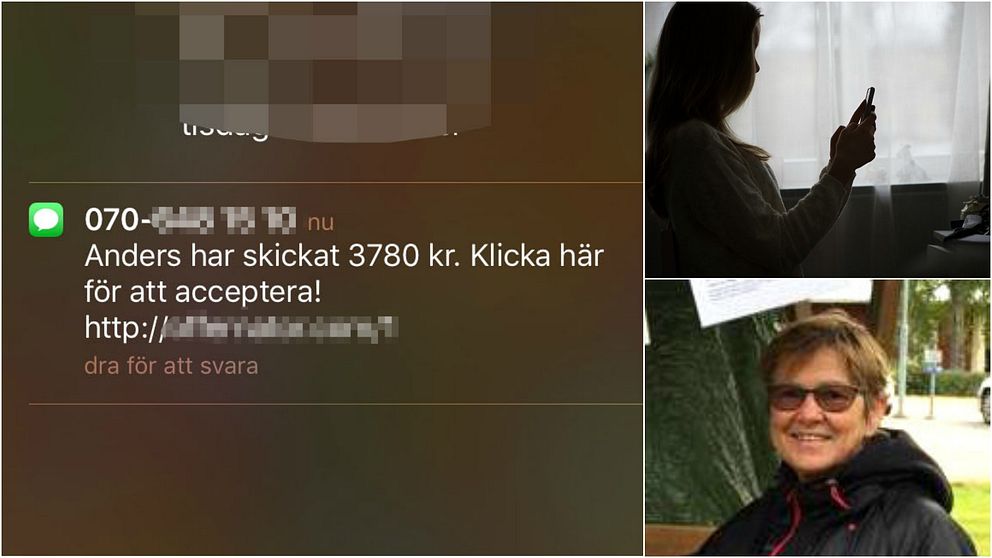 bild på sms:et med bedrägeriförsöket, och på Ing-Brith.