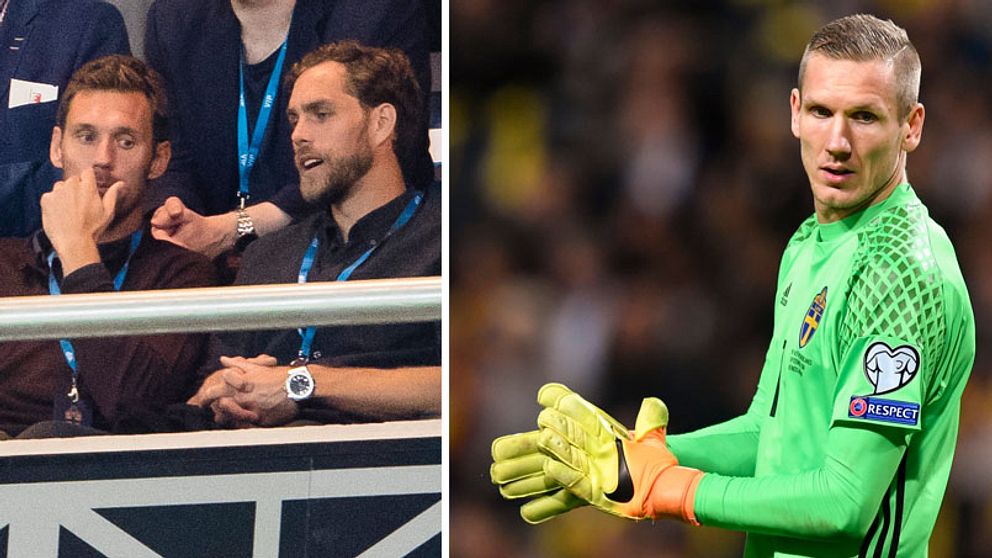 Andreas Isaksson och Johan Elmander fanns på läktaren under matchen.