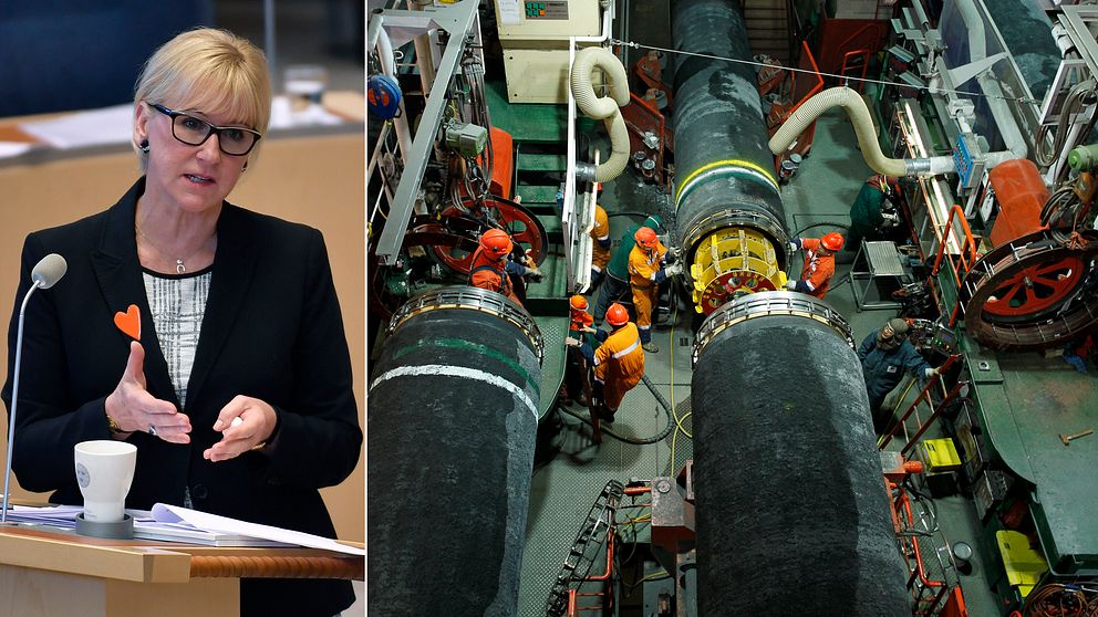 Sveriges utrikesminister Margot Wallström (S) under debatten i riksdagen om Nordstream 2.