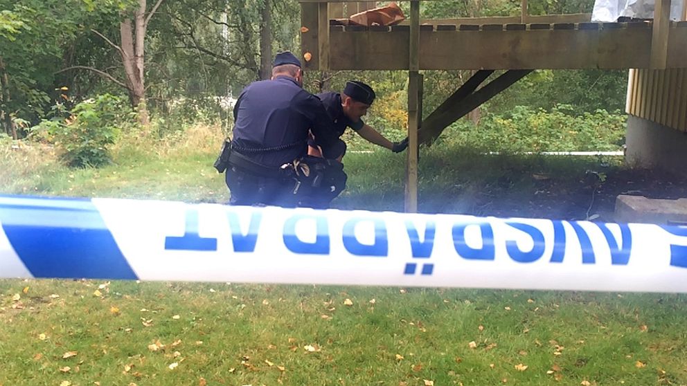 Ett stort antal patruller söker nu efter den misstänkte. Även en hundpatrull finns på platsen.