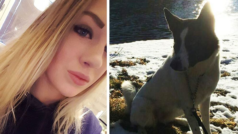 Michelle Svensson och hunden Mika