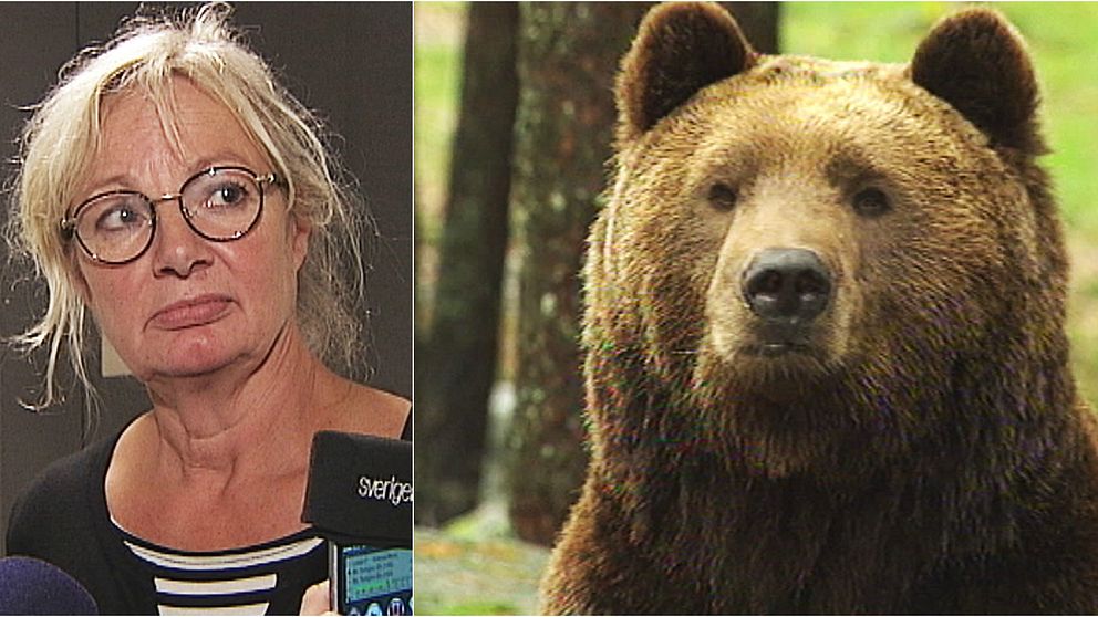 En kvinna och en björn