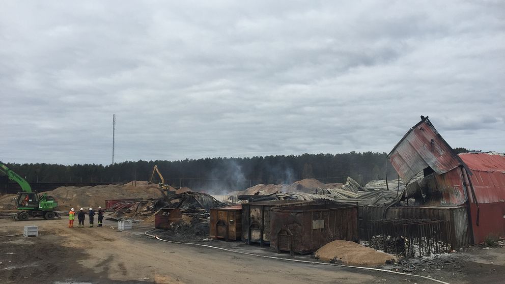 Vaggeryd återvinningsstation brand