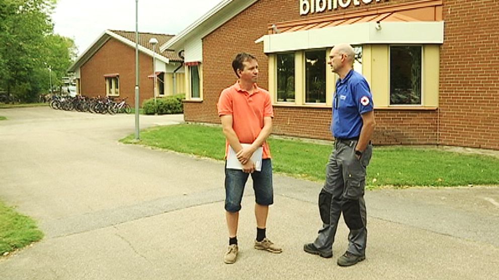 Föräldrar på Getingeskolan. Håkan Axelsson och Mattias Bengtsson