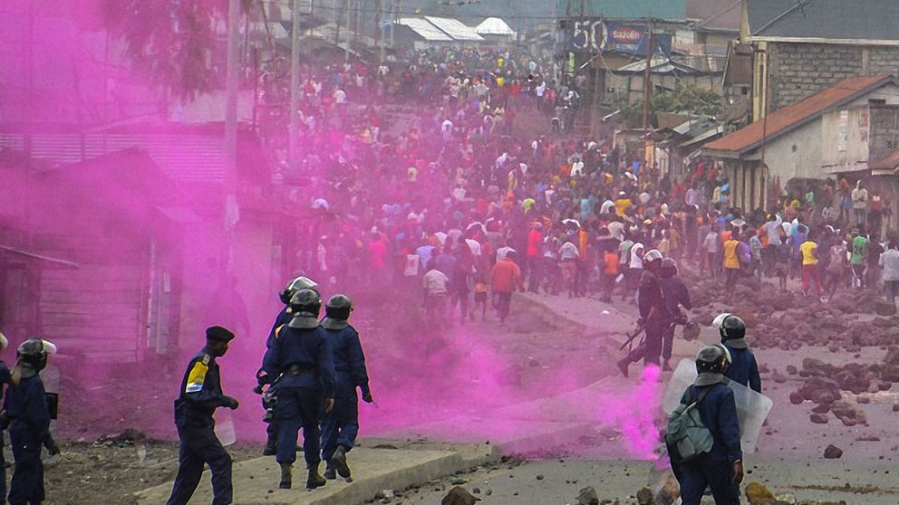 Demonstrationer i Kongos huvudstad Kinshasa.