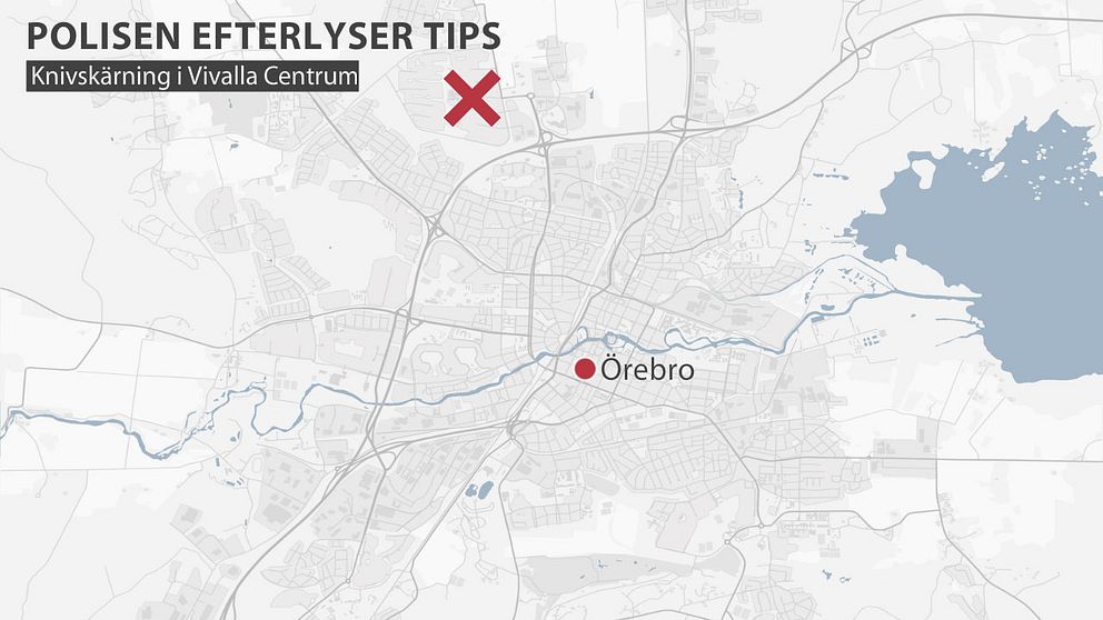 Karta över Örebro och Vivalla