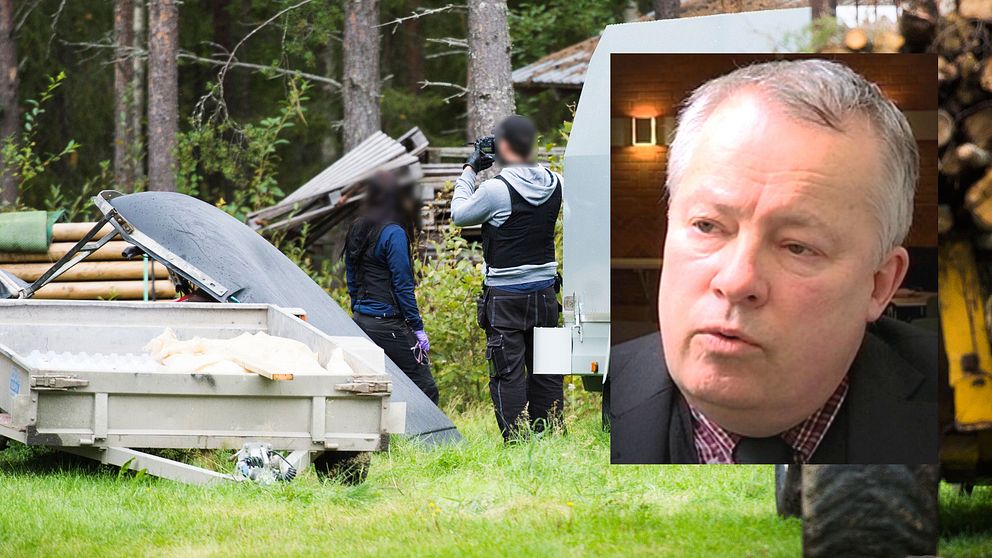 Polis gör tillslag mot misstänkt grovt jaktbrott, åklagare Christer B Jarlås infälld i bilden