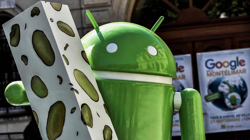 En staty över operativsystemet Android 7.0, som Google lät resa i Frankrike tidigare i år.