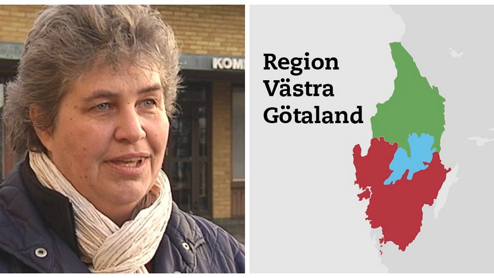 Montage Carina Gullberg (S), kommunstyrelsens ordförande i Gullspång och nya Västra Götalandsregionen.