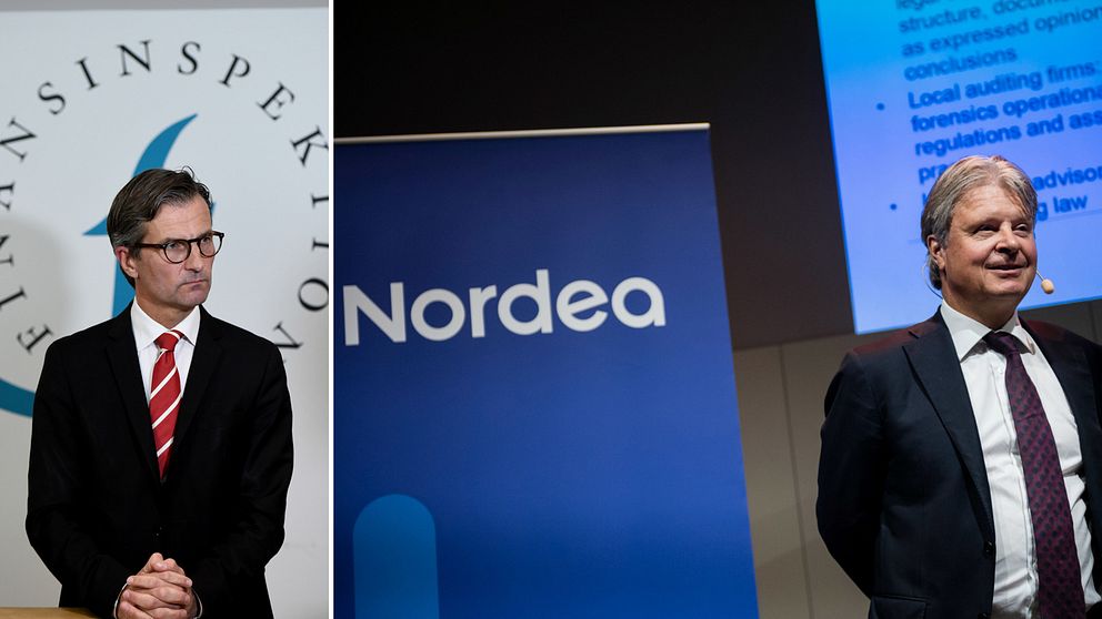 Finansinspektionens generaldirektör Erik Thedéen och Nordeas vd Casper von Koskull.