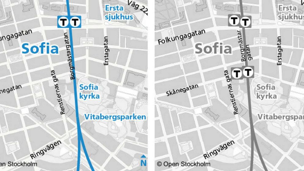 Karta över nya uppgång till Sofia tunnelbanestation
