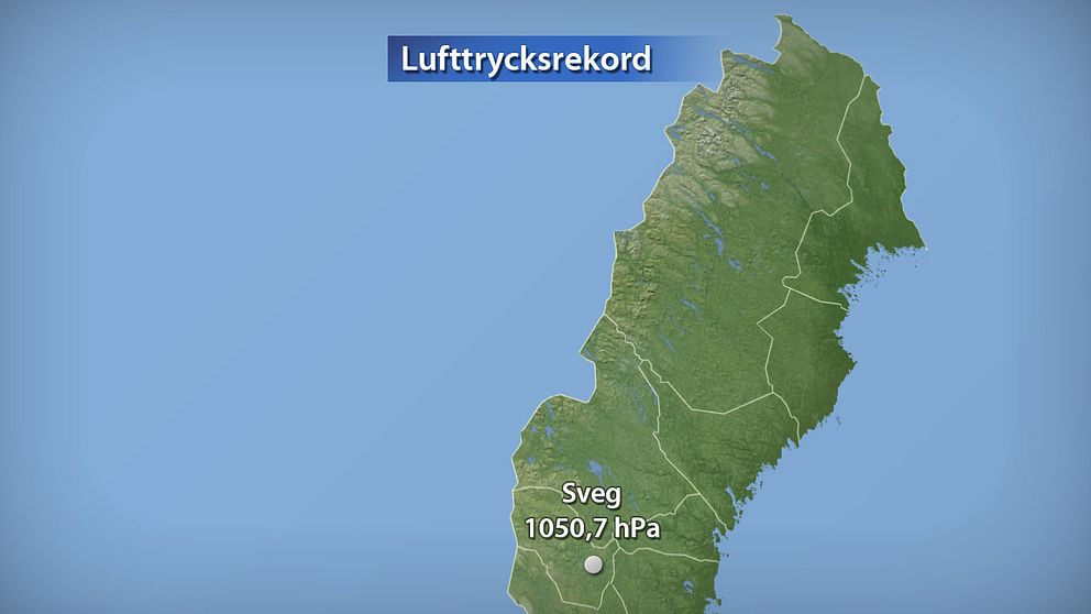 Nytt svenskt oktoberrekord för högt lufttryck den 5 oktober 2016.
