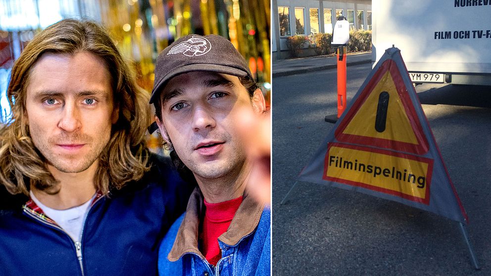 Sverrir Gudnarson som Björn Borg och Shia LaBeouf som John McEnroe och avspärrning.