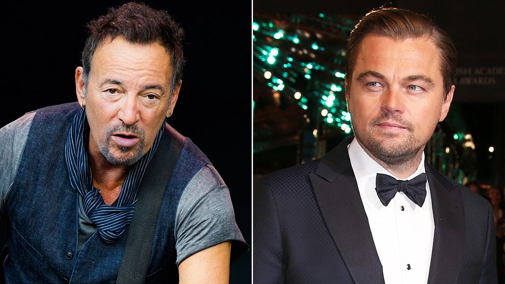 Bruce Springsteen (t.v) och Leonardo di Caprio (t.h).