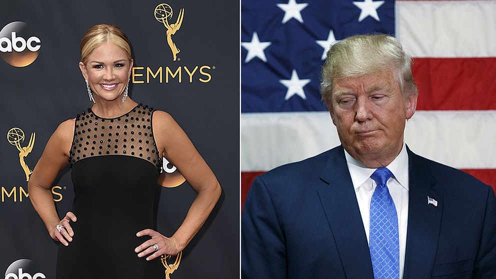 Nancy O'dell och Donald Trump.