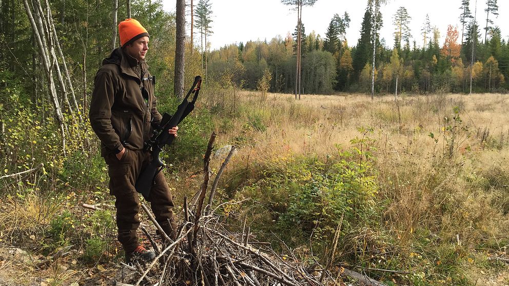 Christopher Hjort på sitt första älgpass