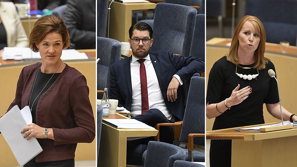 Anna Kinberg Batra, Jimmie Åkesson och Annie Lööf.