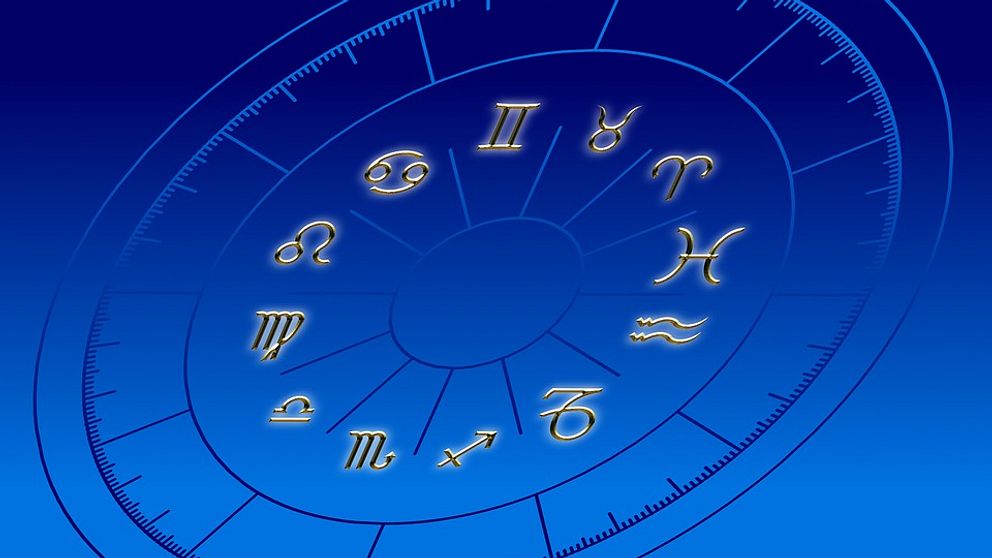 Illustration över zodiaken och dess indelning i tolv tecken