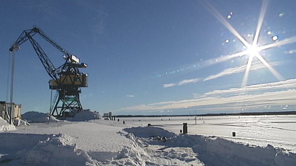 Strålande solsken och 10-gradig värme i Luleå den 26 februari.