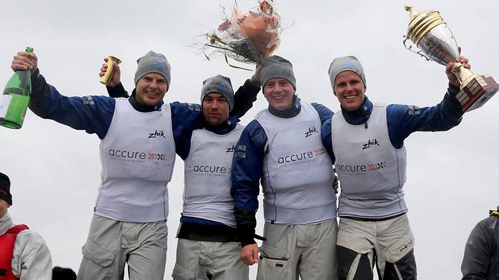 Patrik Sturessons, Herman Andersson, Erik Malmberg och Erik Larsson från göteborgska Cape Crow Yacht Club vann Mästarnas Mästare i Båstad.