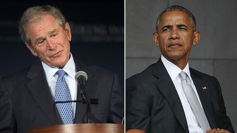 George Bush och Barack Obama.