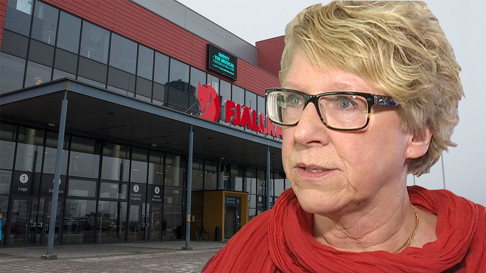 Montage Ewa Lindstrand (S) kommunalråd Timrå och Fjällräven arena