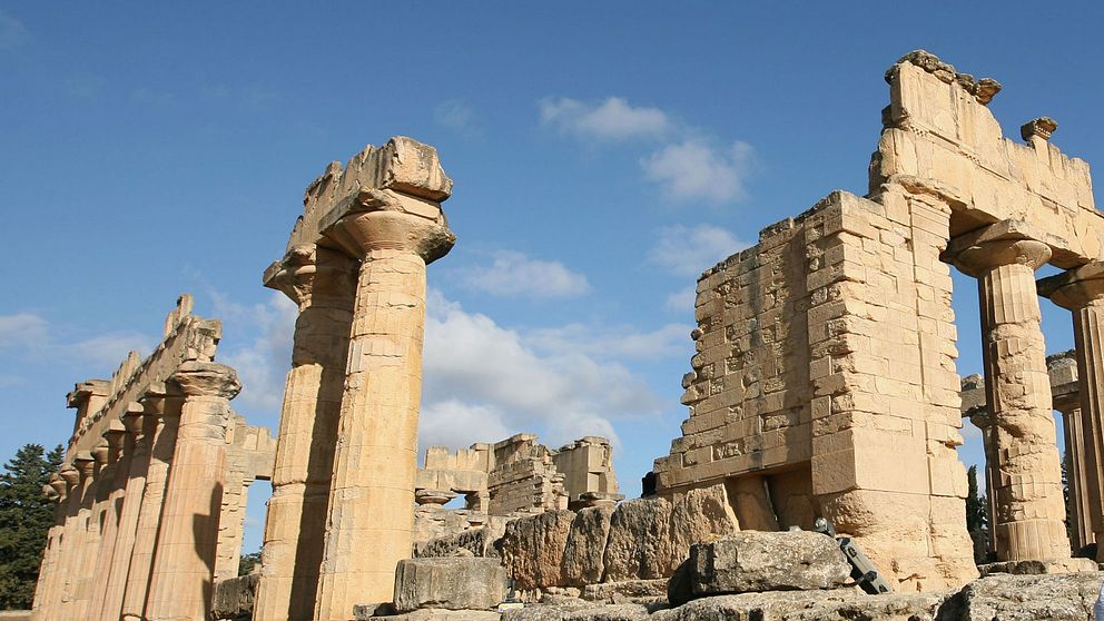 Ruinerna av det grekiska Zeustemplet i Cyrene