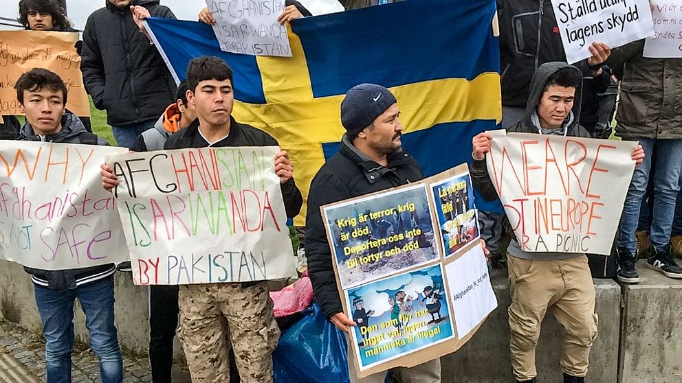 manifestation i Borlänge mot återtagandeavtal med Afghanista