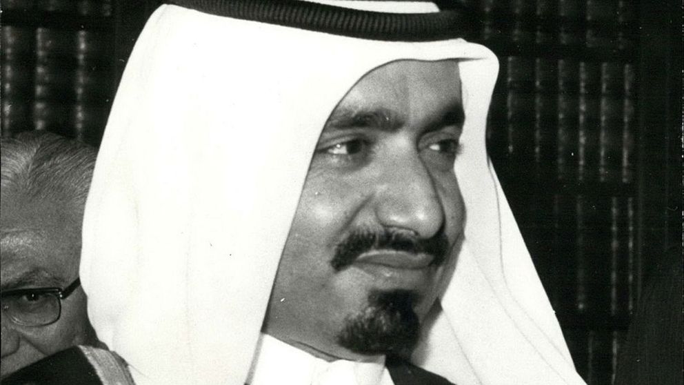 Qatars tidigare regent, emiren Khalifa bin Hamad Al Thani,