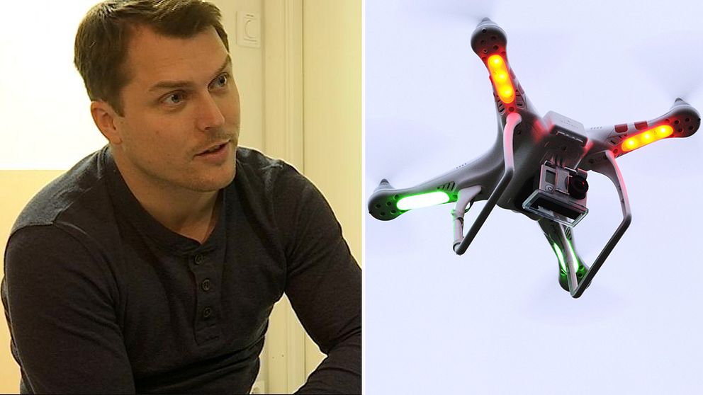 Fotografen Max Ganholt på Filmfabriken i Växjö och en Drönare med kamera